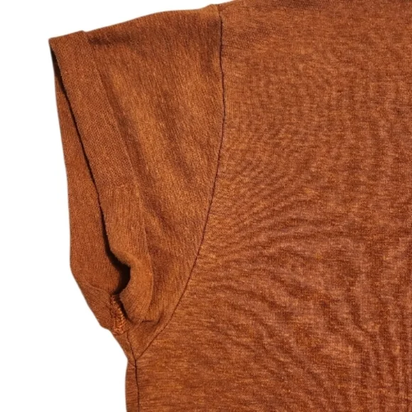 prAna Foundation Short Sleeve V-Neck Tee Rust Orange XLarge - Picture 8 of 9